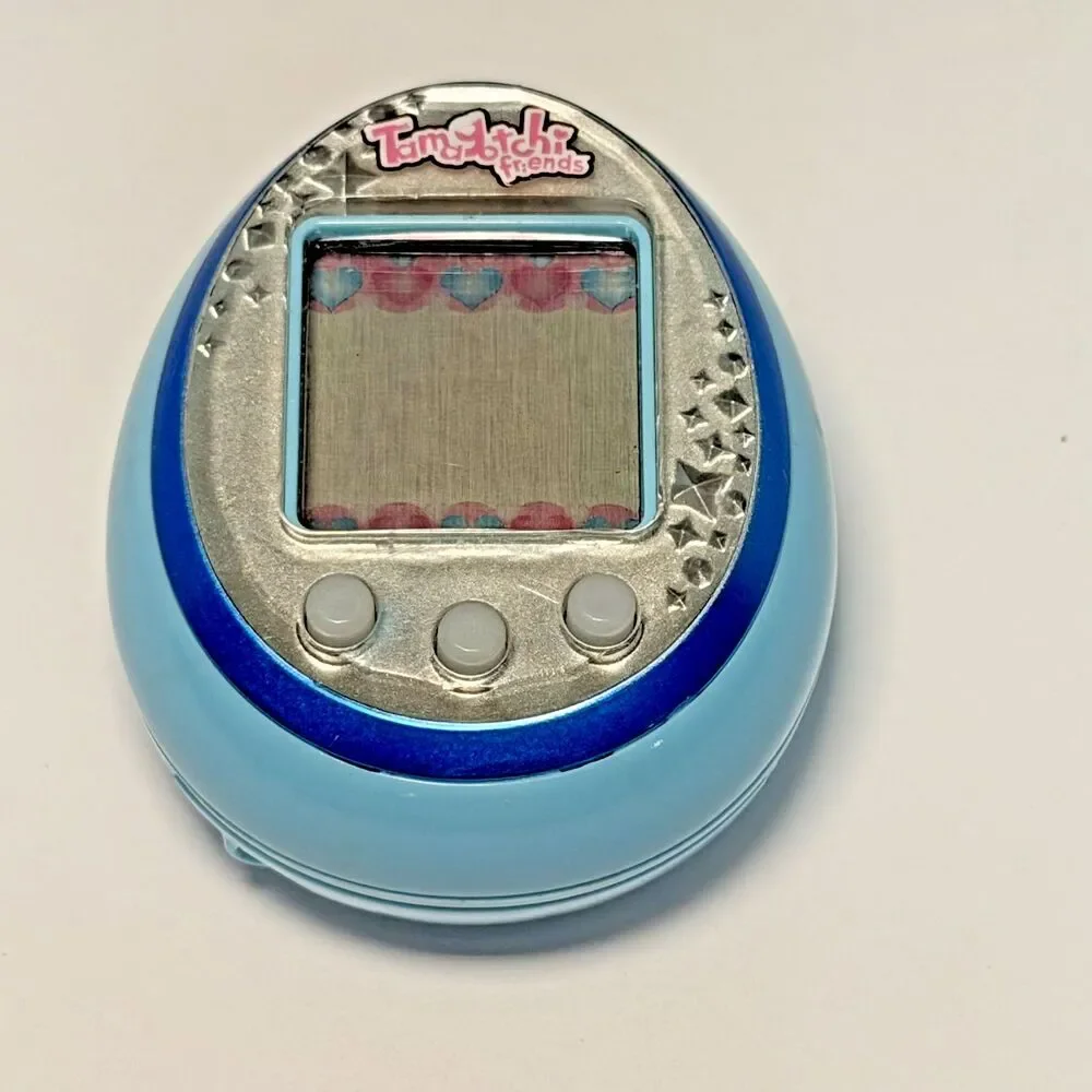 Tamagotchi Bandai Friends Silver Blue Gem Stars English Virtual Pet Tested 2014